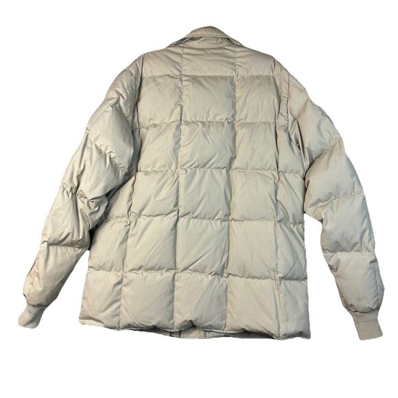 VTG Eddie Bauer Goose Down Jacket Men's XL Tall Beige Tan Corduroy 80s USA Made - Picture 9 of 10